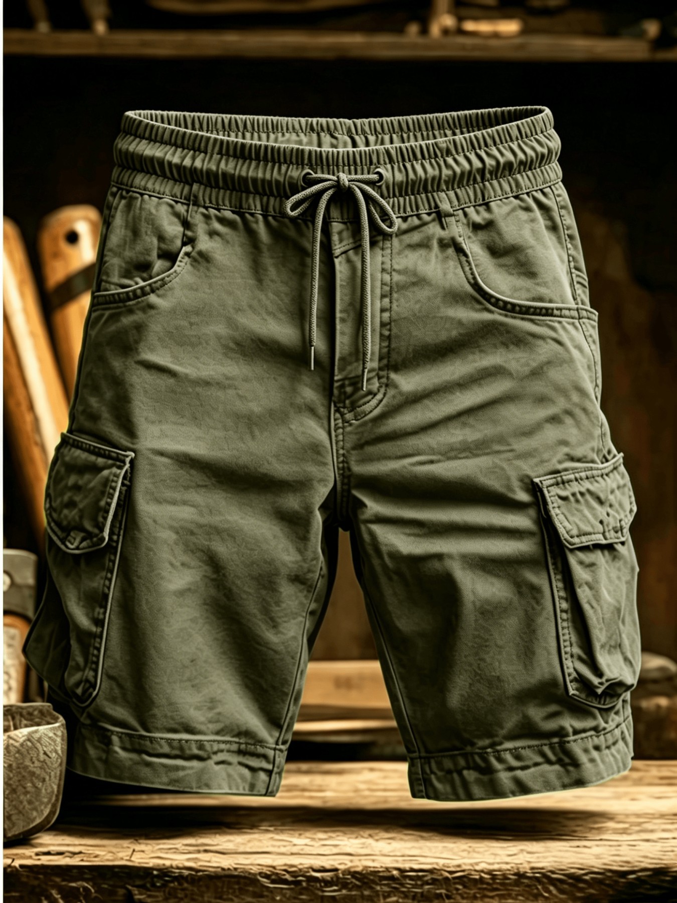 2026 New Cargo Knee Shorts Men - Running Gear Men ulasan dan harga