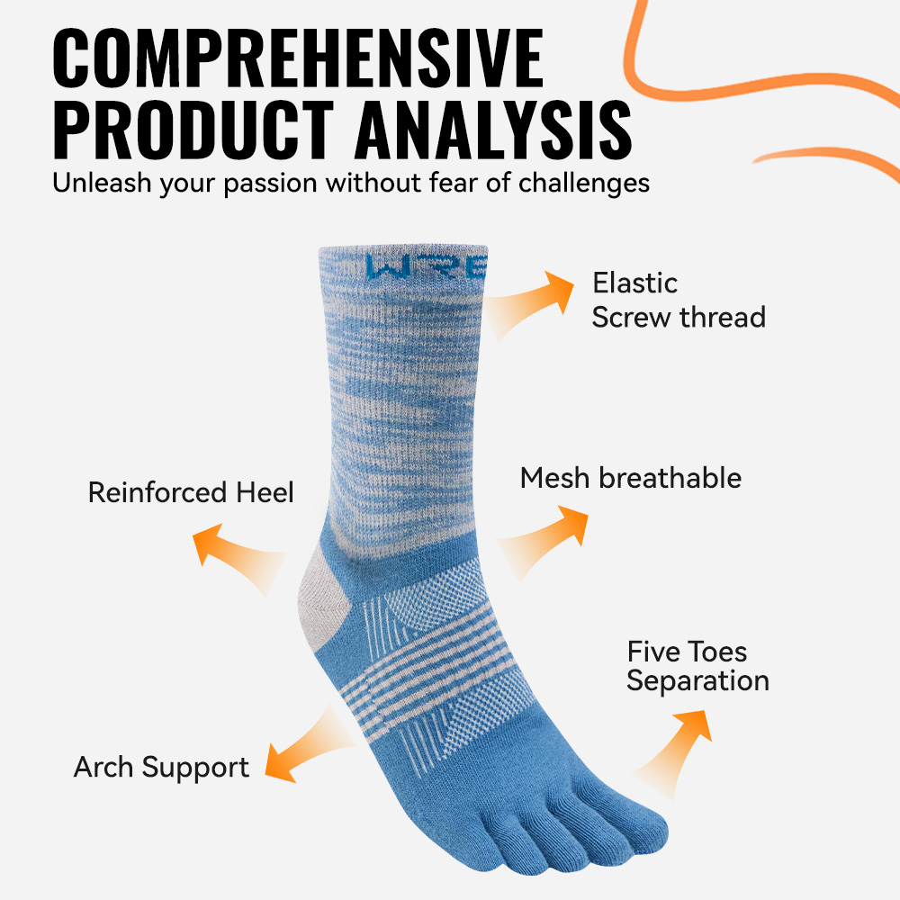 WRELS 1/2/3 Pairs Hiking Toe S - Anti Blister Sock ulasan dan harga