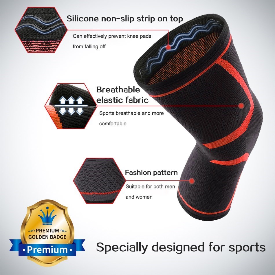 WOSWEIR-1 PC Elastic Knee Pads - Running Gear Knee ulasan dan harga